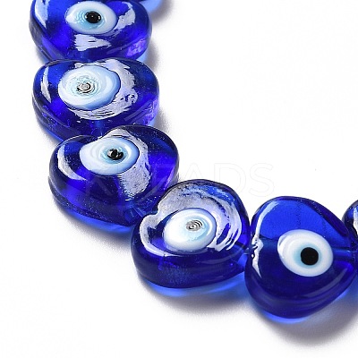 Handmade Evil Eye Lampwork Beads Strands X-LAMP-E023-07C-07-1