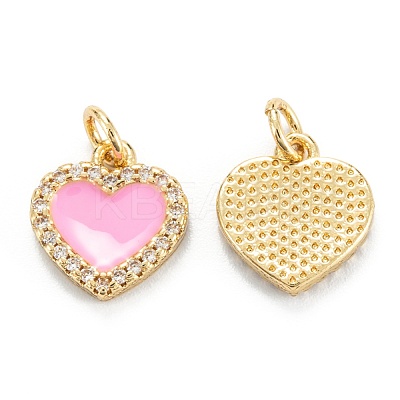 Brass Micro Pave Clear Cubic Zirconia Pendants ZIRC-M115-43G-F-1