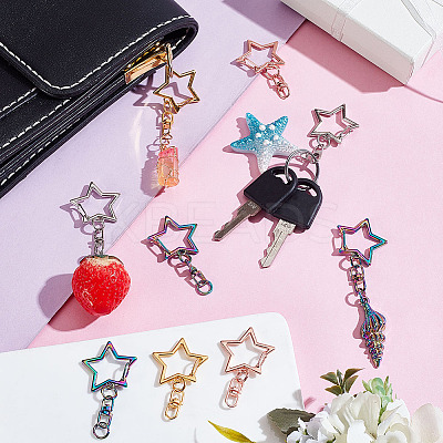 40Pcs 4 Styles Alloy Swivel Clasps Lanyard Snap Hook FIND-GA0005-16-1