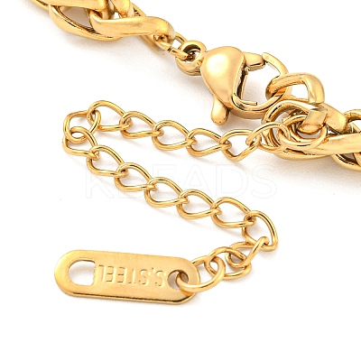 304 Stainless Steel Wheat Chain Bracelets for Women LS-BJEW-G707-01G-1