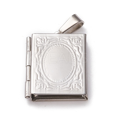 Tarnish Resistant 304 Stainless Steel Locket Pendants STAS-K197-02P-1