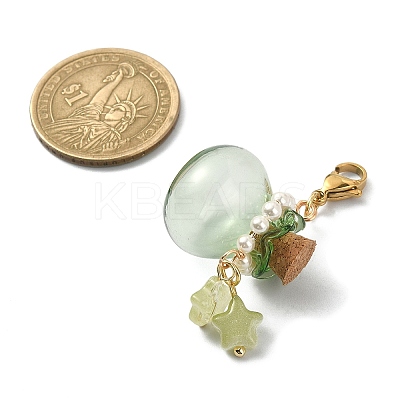 Glass Empty Wishing Bottles Pendant Decorations HJEW-TA00062-1