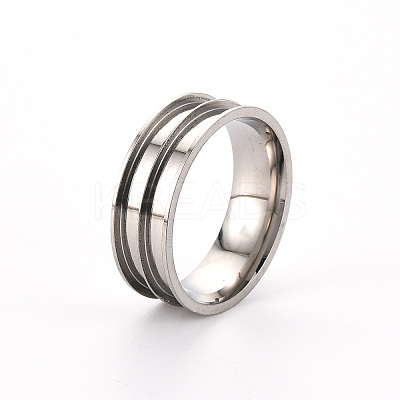 Tarnish Resistant 201 Stainless Steel Ring Core Blank for Inlay Jewelry Making RJEW-ZX002-05-11-1