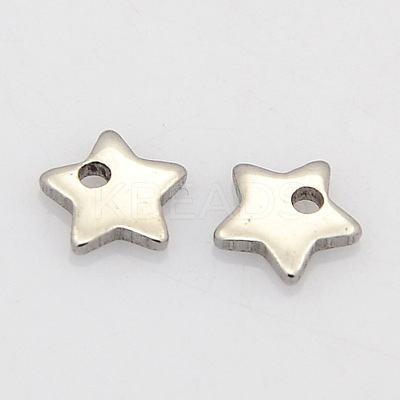 Tarnish Resistant Star 304 Stainless Steel Charms STAS-N025-14-1