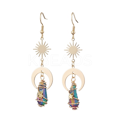 Natural Quartz Crystal Dangle Earrings EJEW-JE06409-1