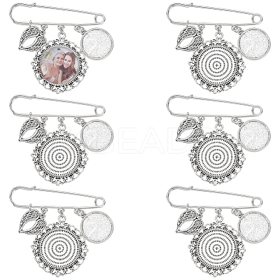 Stainless Steel Brooch Base Settings AJEW-WR00006-1