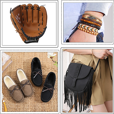 4 Bags 2 Colors Cowhide Leather Cord WL-GF0001-12-1