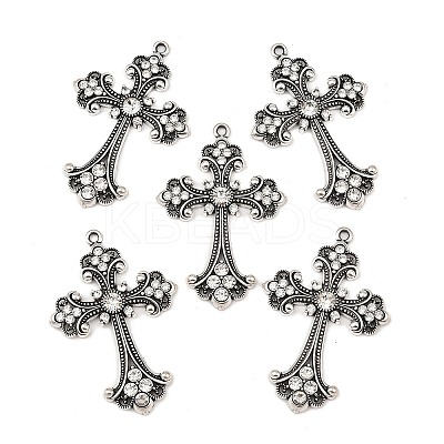 Alloy Rhinestone Cross Big Gothic Pendants LS-ALRI-1475-NR-1