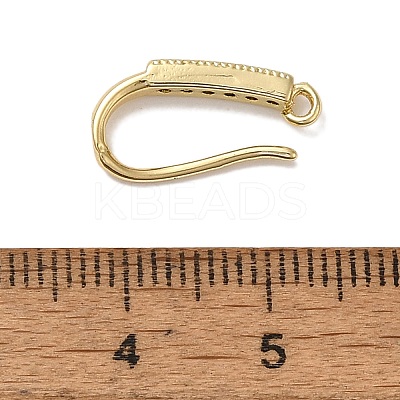Rack Plating Brass Micro Pave Clear Cubic Zirconia Earring Hooks KK-A231-07G-1