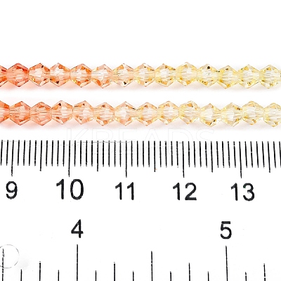 Gradient Color Baking Paint Glass Bead Strands DGLA-A039-T6mm-A013-1