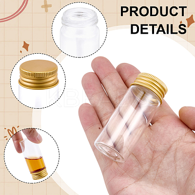 20Pcs Clear Glass Bottles Bead Containers CON-AR0001-16C-1