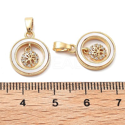 Brass Micro Pave Cubic Zirconia Pendants KK-L222-014G-1