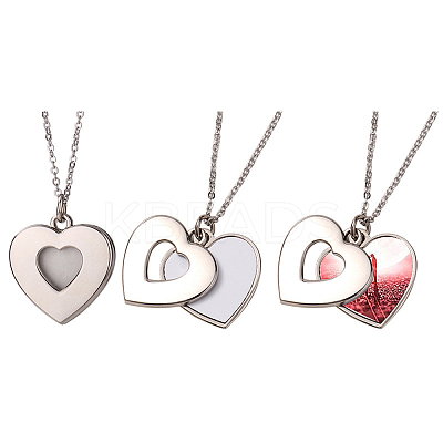 Sublimation Blank Aluminum Pendant Necklace LS-NJEW-E020-01P-02-1