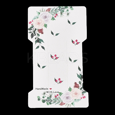 Rectangle Flower Print Paper Hair Clip Display Cards CDIS-M007-03C-1