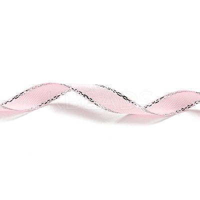 Double Edge Silver Thread Grosgrain Ribbon for Wedding Festival Decoration SRIB-L012-6mm-001-1