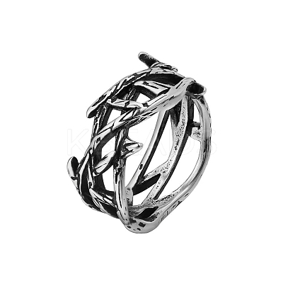 Stainless Steel Crown of Thorns Finger Ring EAER-PW0001-172B-1