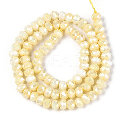 Anti-Tarnish Electroplate Rondelle Glass Beads Strands EGLA-T021-6mm-17-04-1