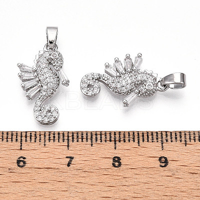 Brass Micro Pave Cubic Zirconia Pendants KK-N257-13P-1