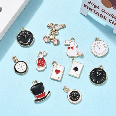 20Pcs 10 Styles Alloy Enamel Pendants ENAM-FP0002-89-1