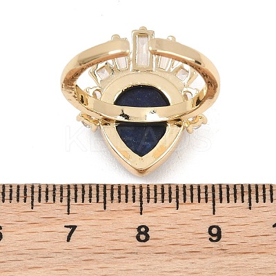 Brass with Natural Lapis Lazuli Finger Rings GG-CBACC2B-07G-05-1