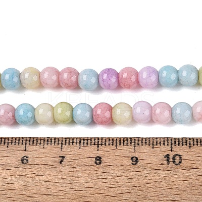 Ombre Effect Opaque Crackle Glass Beads Strands GLAA-Q106-01A-A09-1