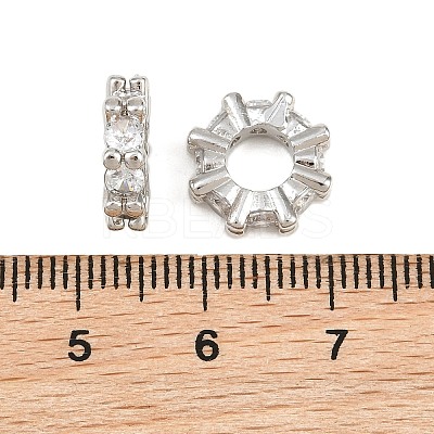 Brass Pave Clear Cubic Zirconia European Beads CU-CBA6A75-21P-1