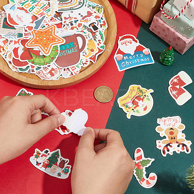 2 Sets 2 Styles Christmas Themes PVC Self-Adhesive Stickers DIY-SC0032-86-1