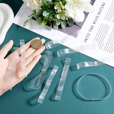 12 Pairs 3 Style Transparent TPU Anti-Loose Shoelace for High-heeled Shoes FIND-CP0001-96-1