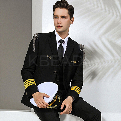 4Pcs 2 Styles Iron Fashion Tassel Epaulette FIND-FH0008-09-1