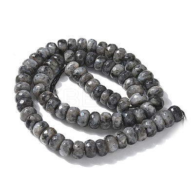 Faceted Natural Labradorite Rondelle Beads Strands G-K090-02-1
