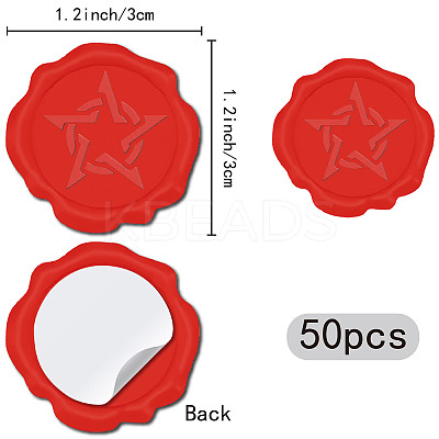 50Pcs Adhesive Wax Seal Stickers DIY-CP0010-16D-1