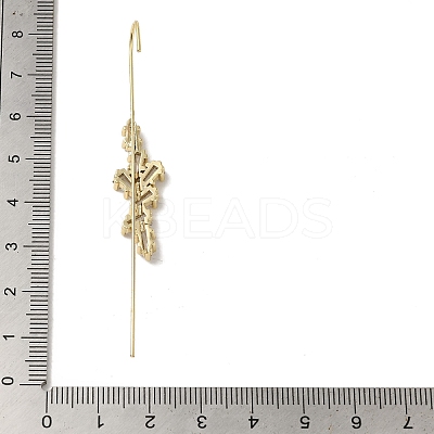 Brass Crystal Rhinestone Ear Wrap Crawler Hook Earrings for Women EJEW-C097-02G-05-1