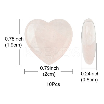 Natural Rose Quartz Heart Palm Stone G-YW0001-52A-1