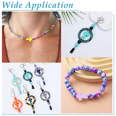 30Pcs 15 Styles Cross Food Grade Eco-Friendly Silicone Beads SIL-ME0001-11-1
