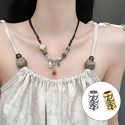 100Pcs 2 Colors Tibetan Style Alloy European Beads TIBEB-SP0001-02-1