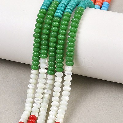 Glass & Natural White Shell & Dyed Howlite Beads Strands G-Z135-C08-2x4mm-1