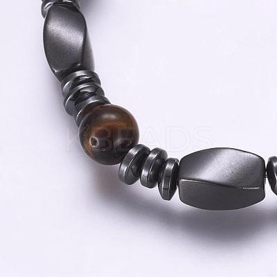 Non-Magnetic Synthetic Hematite Beaded Bracelets BJEW-P178-12-1