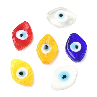 Handmade Eye Evil Lampwork Beads Strands LAMP-G168-07-1