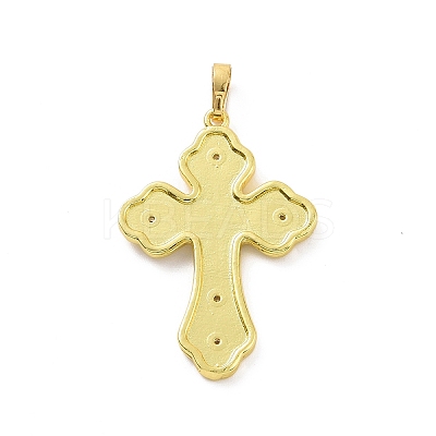 Eco-friendly Rack Plating Brass Micro Pave Cubic Zirconia Pendants KK-F843-20-1
