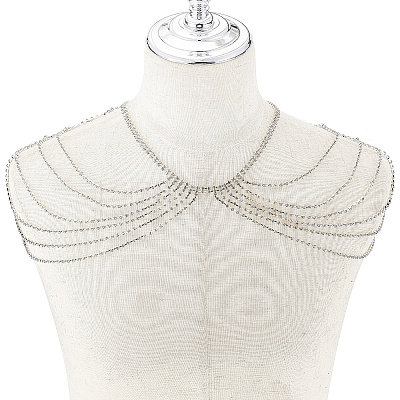 Brass Rhinestone Sexy Shoulder Bra Body Chain FIND-FH0008-13S-1