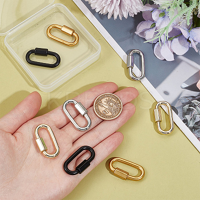 8Pcs 4 Colors Alloy Screw Carabiner Lock Charms FIND-UN0003-30-1