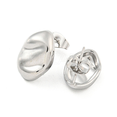 Non-Tarnish Oval 304 Stainless Steel Ear Studs EJEW-L290-016P-1