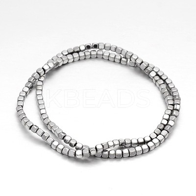 Cube Electroplate Non-magnetic Synthetic Hematite Beads Strands G-P110-03G-1