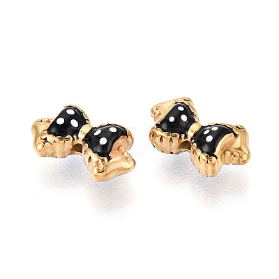 Ion Plating(IP) 304 Stainless Steel Enamel Beads STAS-N114-23C-G-1