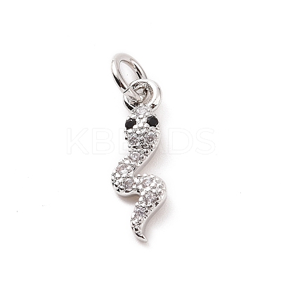 Brass Micro Pave Cubic Zirconia Charms KK-C012-27P-1