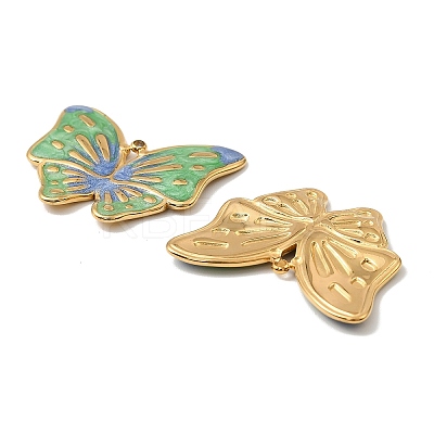 304 Stainless Steel Enamel Pendants STAS-G358-03G-03-1