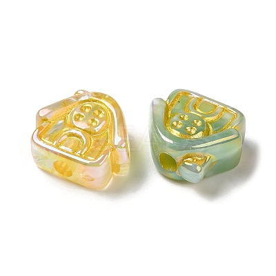 Plating Opaque Acrylic Beads MACR-D025-17-1