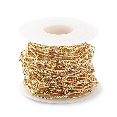 Rack Plating Brass Paperclip Chains CHC-K013-06A-1