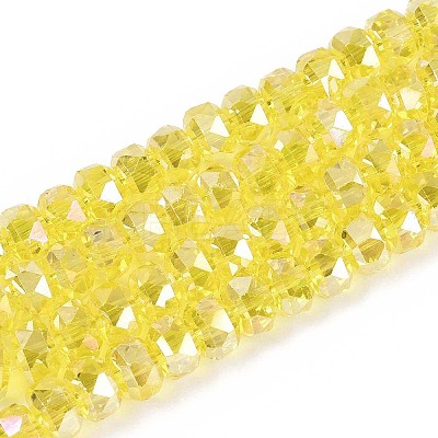 Electroplate Transparent Glass Beads Strands EGLA-N022-04A-D19-1