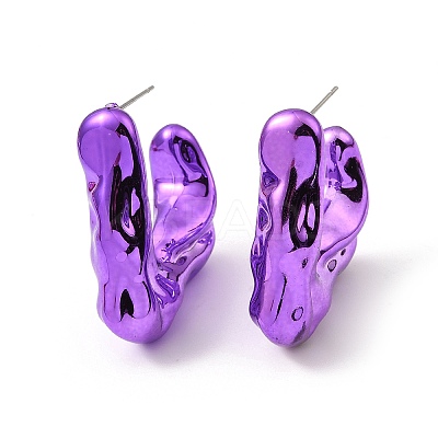 Twist Rectangle Acrylic Stud Earrings EJEW-P251-05-1